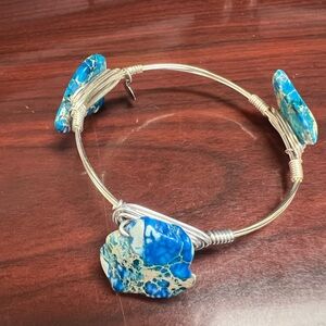 Blue Stone Wire Bracelet